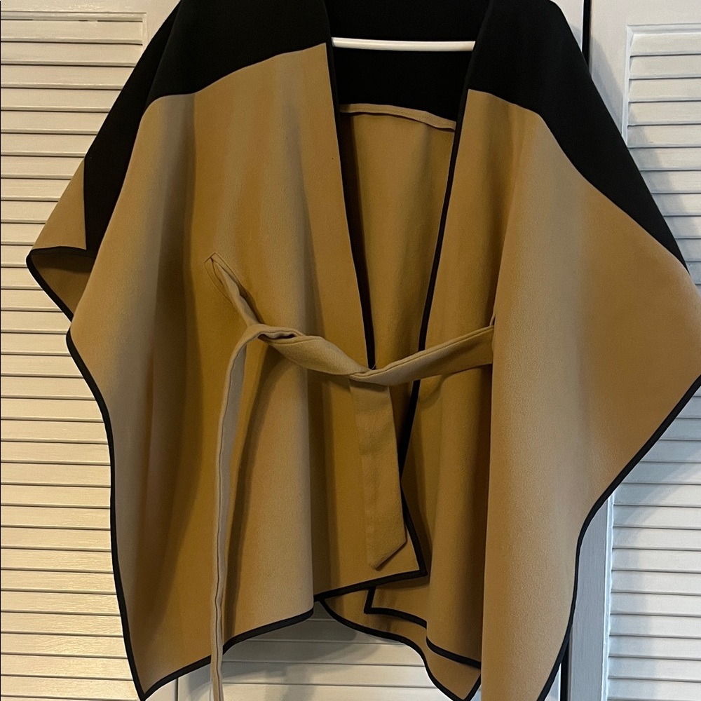SHEIN Tan and Black Women's Poncho
